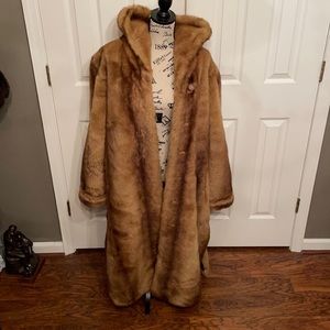 Dennis Basso full length faux fur coat